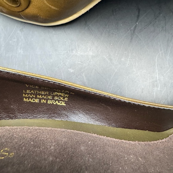 AEROSOLES WOMEN'S BROWN LEATHER SLIP ON WEDGE 3.5” PUMPS SIZE 10M - Picture 13 of 14